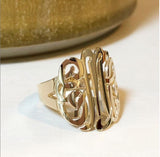 Gold Monogram Ring 6