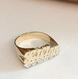 Name Ring With Diamond Tail 3