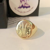 Gold Monogram Signet Ring