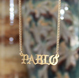 Old English Name Necklace