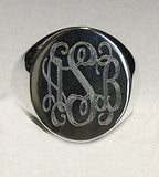 Sterling Silver Monogram Signet Ring