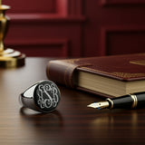 Sterling Silver Monogram Signet Ring