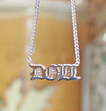 Old English Gothic Namplate Necklace