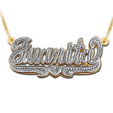 Beaded Double Plated Name Necklace