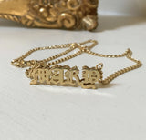 Old English Gothic Namplate Necklace