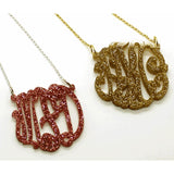Acrylic Monogram Necklace - Glitter