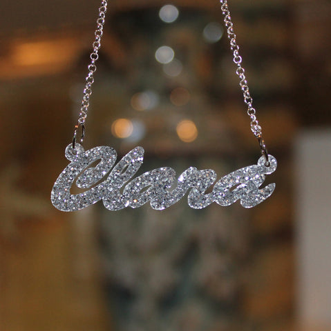 Acrylic Name Necklace - Cursive