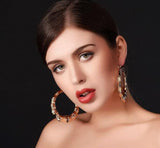 Gold Bamboo Hoop Earrings 2