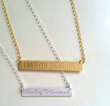 Personalized Bar Necklace - medium and large