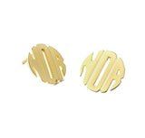 Gold Monogram Post Earrings 2
