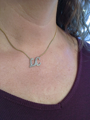 Cz on sale initial necklace
