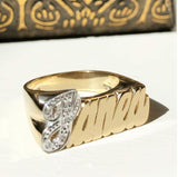 Name Ring With Diamonds