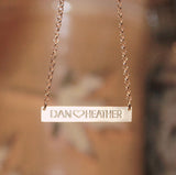 Personalized Gold Bar Necklace 3