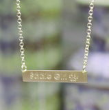 gold bar necklace - dog print