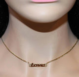 Gold Raised Nameplate Bar Necklace 3