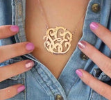 Monogram Necklace - Gold Classic Script 5