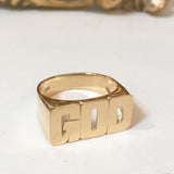 Medium Block Name Ring 3