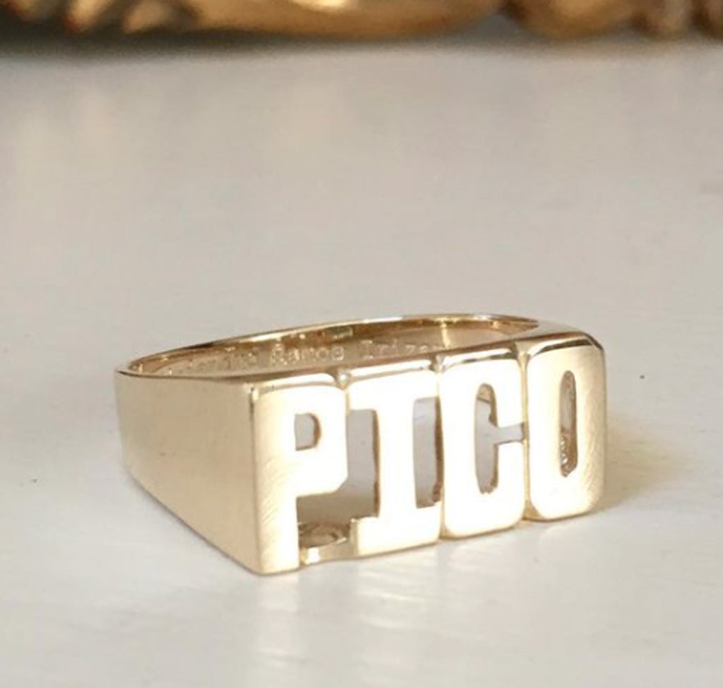 Medium Block Name Ring 4