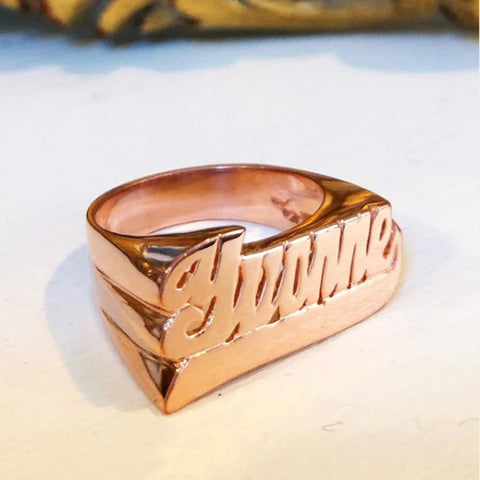 Small Script Name Ring