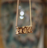 Old English Gothic Namplate Necklace