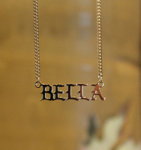 Old English Name Necklace