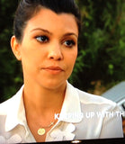Engraved Disc with Sideways Cross Necklace  - Kourtney Kardashian