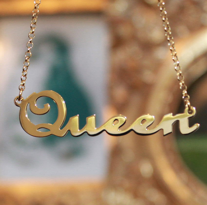 Large Name Necklace Gold