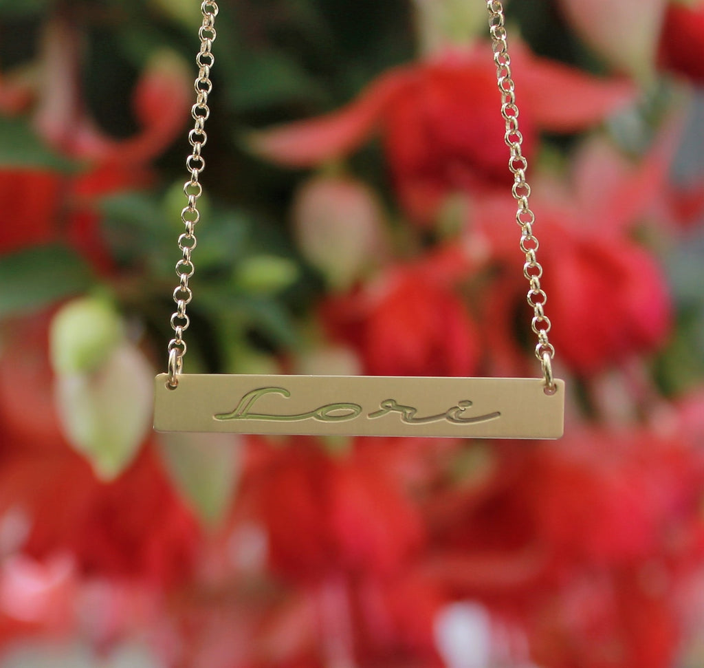 Personalized Gold Bar Necklace