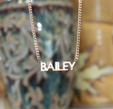 Petite Block Nameplate Necklace