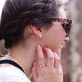 Round Monogram Stud Earrings 2