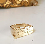 14k gold name ring