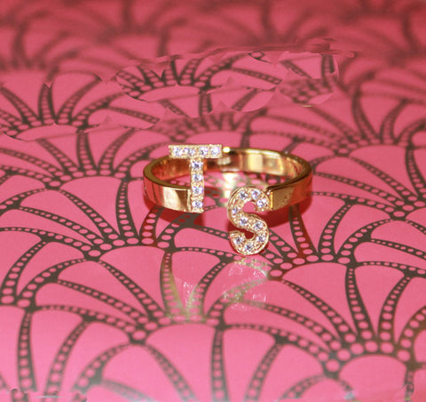 Custom Initial Ring, 2 Letter Initial Rings, Two Letter Rings, Persona –  Cushy Pups