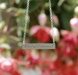 Personalized Sterling Silver Bar Necklace