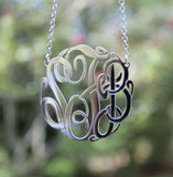 Monogram Necklace - Sterling Silver Fancy Script